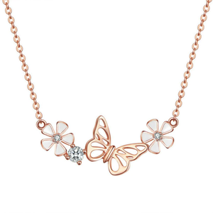 Butterfly & Flower Necklace - Soffi Store