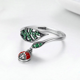 Ladybug in Tree Leaves Ring - Soffi Store